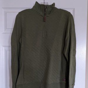 LLBean 1/4 zip quilted sweatshirt Olive Green